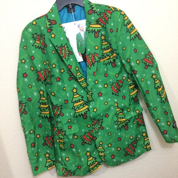 Suitmeister Christmas Trees Green Holiday Blazer - Picture 2 of 14